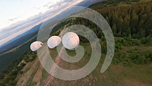 FPV, Abandoned radar station Pamir in Carpathian mountains, research station