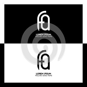 FQ initial letter logo. Alphabet F and Q pattern design monogram