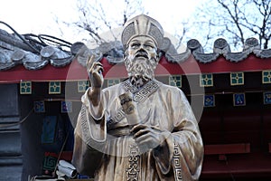 Fr. Matteo Ricci statue in front Saint Joseph Cathedral in Beijing