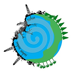 Fracking Drill Rig Destruction of Planet Earth