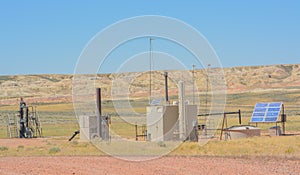 Fracking equipment for Oil and Natural gas extraction. Hydraulic Fracturing Shale in Carbon County Wyoming