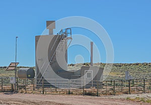 Fracking equipment for Oil and Natural gas extraction. Hydraulic Fracturing Shale in Carbon County Wyoming