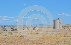 Fracking equipment for Oil and Natural gas extraction. Hydraulic Fracturing Shale in Carbon County Wyoming