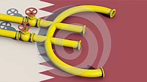 Fracking gas from Qatar, pipeline as Euro symbol
