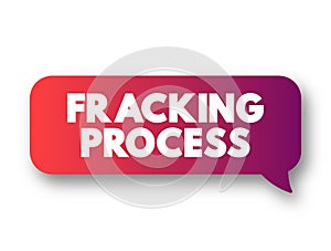 Fracking Process - well stimulation technique involving the fracturing of bedrock formations by a pressurized liquid, text concept