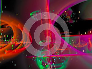 Fractal abstract color, card curve shine concept wallpaper future generated color background, creative design, disco chaos