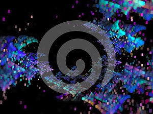 Fractal abstract color, card curve shine wave future generated color background, creative design, disco chaos
