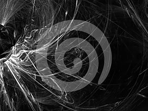 Fractal abstract, digital render design advertisement , creative design, chaos black and white