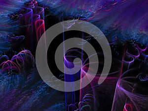 Fractal abstract, digital shape background, creative design, chaos