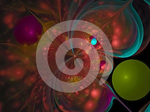 Fractal abstract fractal abstract flower digital balloon composition, mysterious