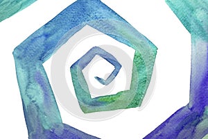 Fractal abstract painting in watercolor