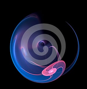 Fractal abstraction. Glowing spiral shape, shell