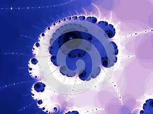 Fractal astroniras with graceful spiral in a blue colors