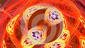 Fractal background with abstract fire flower shapes. High detailed loop