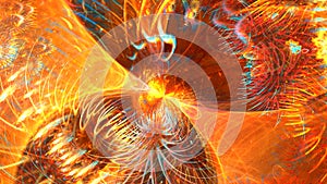 Fractal background with abstract orange colored Galaxy. High detailed.