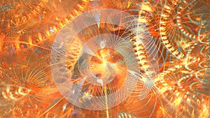 Fractal background with abstract orange colored Galaxy. High detailed.