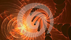 Fractal background with abstract roll spiral shapes. High detailed loop