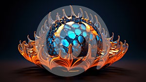 Fractal Bio Evolution: Fluidic Dance of Orange and Blue