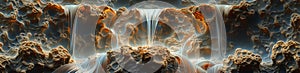 Fractal cascade of wonder: a breathtaking waterfall flows with intricate fractal pattern
