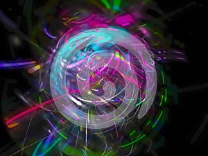fractal digital flare design glow disco ray card beautiful, disco, curl cover party abstract