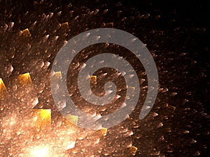 Fractal Druze of Crystals on Black Background - Fractal Art