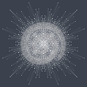 Fractal element with compounds lines and dots. Big data complex. Graphic abstract background communication. Minimal