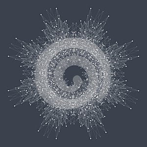 Fractal element with compounds lines and dots. Big data complex. Graphic abstract background communication. Minimal