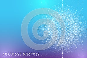 Fractal element with compounds lines and dots. Big data complex. Graphic abstract background communication. Minimal