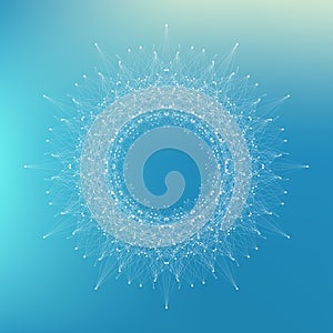 Fractal element with compounds lines and dots. Big data complex. Graphic abstract background communication. Minimal