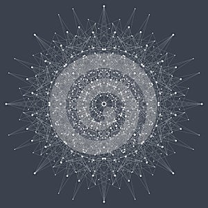 Fractal element with compounds lines and dots. Big data complex. Graphic abstract background communication. Minimal