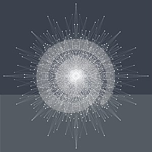 Fractal element with compounds lines and dots. Big data complex. Graphic abstract background communication. Minimal