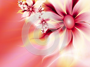 Fractal flower as a background for graphic design. Background for different cards.