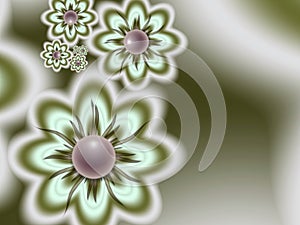 Fractal flower as a background for graphic design. Background for different cards.