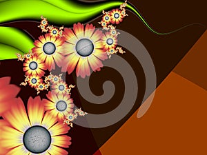 Fractal flower as a background for graphic design. Background for different cards.