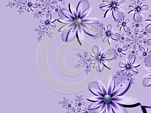 Fractal flower as a background for graphic design. Background for different cards. Purple image.