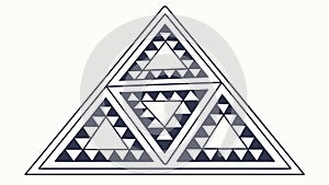 Fractal Geometric Sierpinski Triangle Pattern, vector design Generative AI