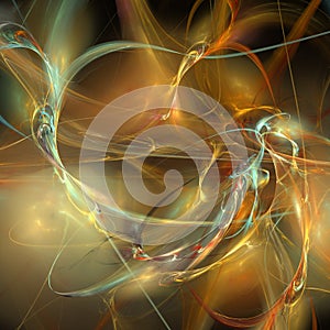 Fractal glowing lines. Abstract multicolor background.