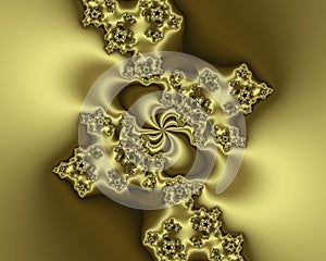 Fractal, gold bright elegant sparkling flowery abstract geometries, vivid texture