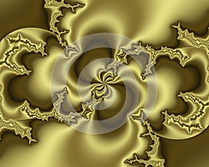 Fractal, gold elegant sparkling flowery abstract geometries, vivid texture