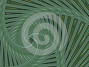 Fractal: Green Spiral with Square
