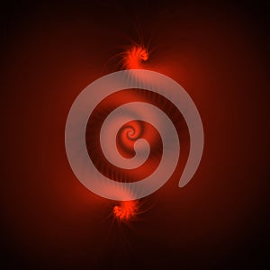 Fractal illustration of a red spiral