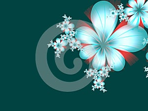 Fractal image as a background for graphic design. Original fractal flower.
