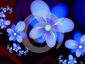 Fractal image as a background for graphic design. Original fractal flower.