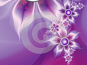 Fractal image as a background for graphic design. Original fractal flower.