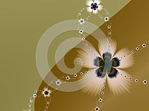 Fractal image as a background for graphic design. Original fractal flower.