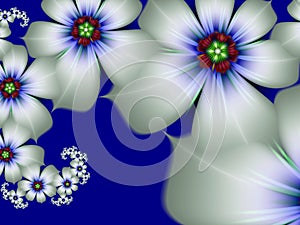 Fractal image as a background for graphic design. Original fractal flower.