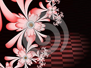 Fractal image as a background for graphic design. Original fractal flower.