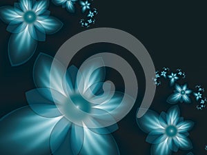 Fractal image as an original floral background with place for your text. Fractal floral rendering.