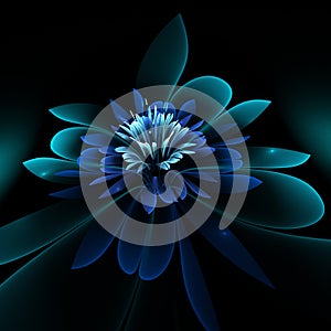 Fractal image with a flower as a background with a place for your text. Background for cards and wishes.