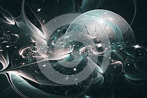 Fractal image of a space landscape.